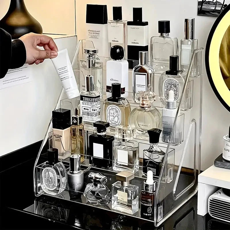 NOVO | Acrylic Makeup Organizer – 5-Tier Clear Cosmetic & Perfume Display Rack TARHUS