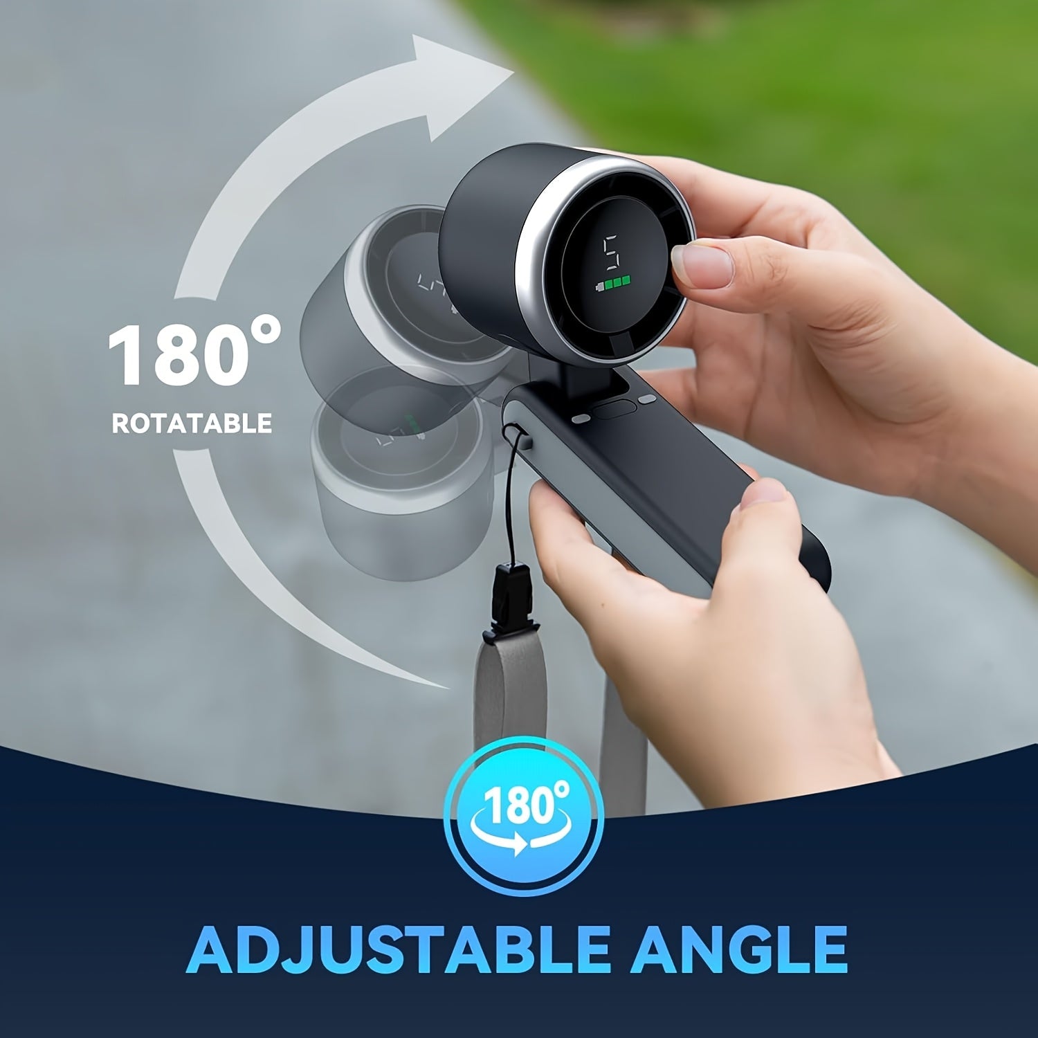 Portable Foldable USB Handheld Fan – Ultra-Quiet 5-Speed Rechargeable Fan TARHUS