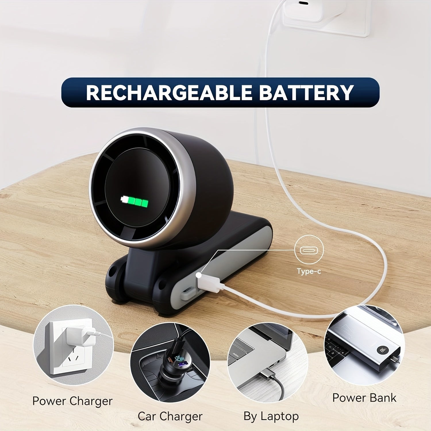 Portable Foldable USB Handheld Fan – Ultra-Quiet 5-Speed Rechargeable Fan TARHUS