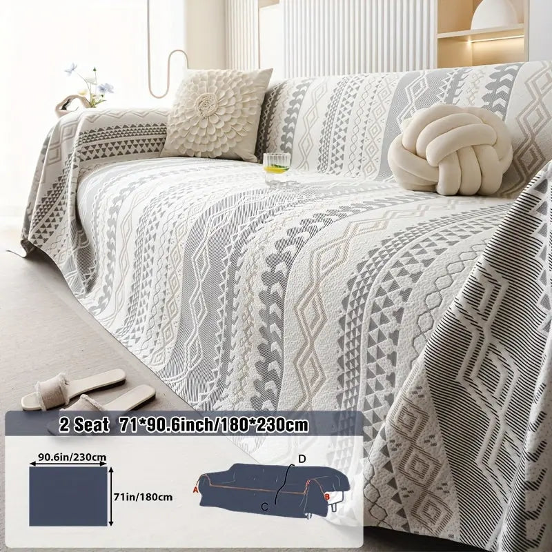 Modern Geometric Sofa Cover – Pet-Friendly, Non-Slip Couch Slipcover for 1–4 Seaters - TARHUS