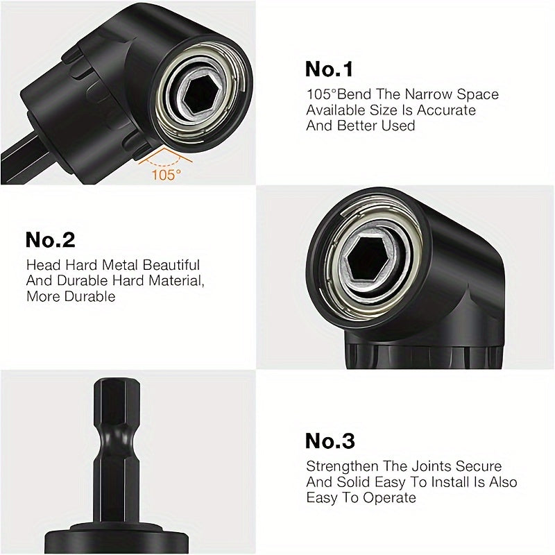 6-Piece Right Angle Drill Adapter Set for Power Drills & Impact Drivers - TARHUS