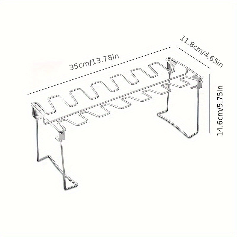 Stainless Steel Chicken Leg & Wing Rack - Foldable Vertical Roaster Stand for BBQ, Smoker, Oven - Ideal for Picnics, Camping, Cooking - Easy Storage Kitchen Accessory TARHUS