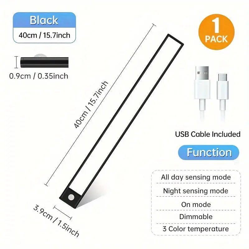 Rechargeable Motion Sensor LED Light Strip – USB-Powered Night Light - TARHUS