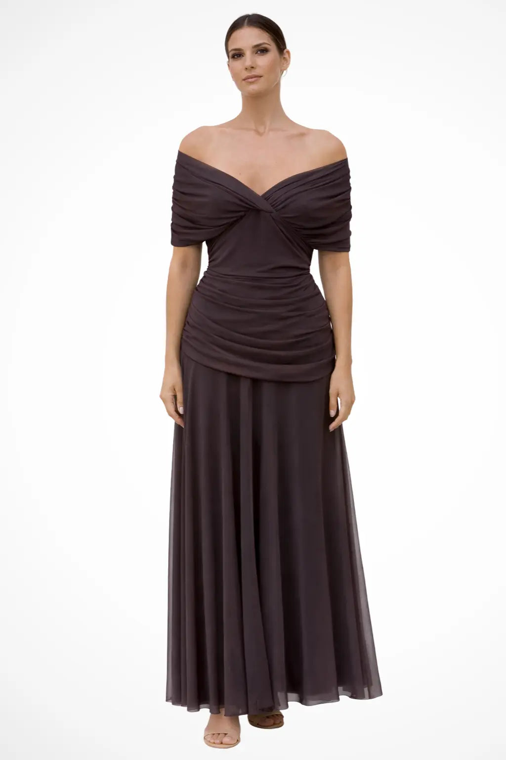 Gaby | Women Elegant Off-Shoulder Pleated Summer Dress TARHUS Women's Dress
