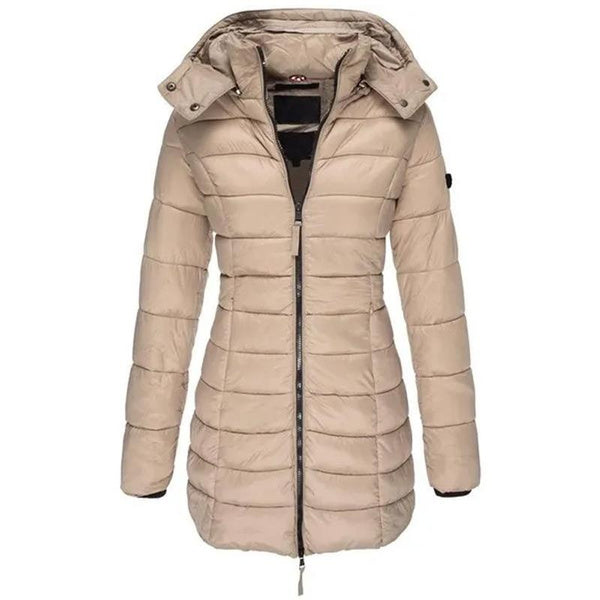 Women's Long Hooded Quilted Puffer Jacket - TARHUS