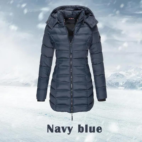 Women's Long Hooded Quilted Puffer Jacket - TARHUS