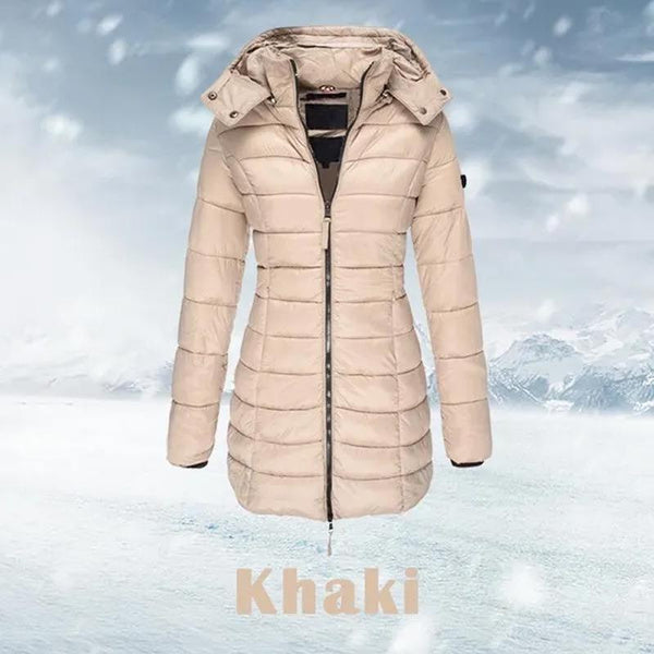Women's Long Hooded Quilted Puffer Jacket - TARHUS
