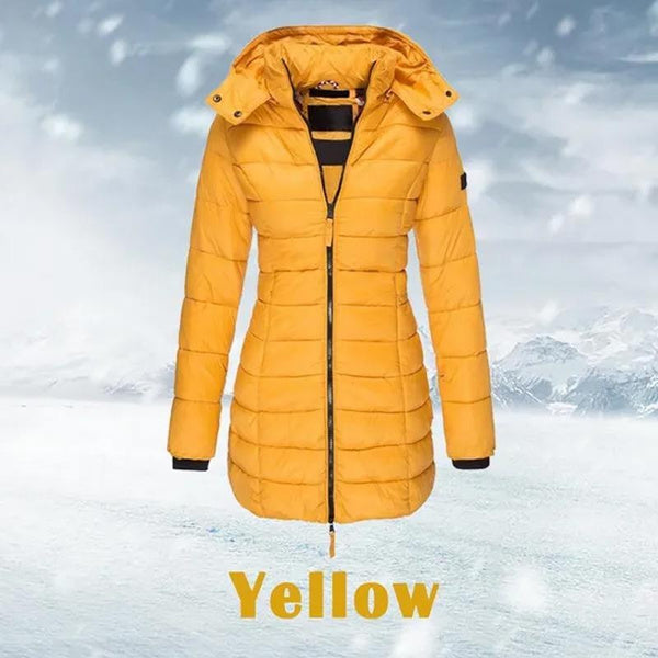 Women's Long Hooded Quilted Puffer Jacket - TARHUS