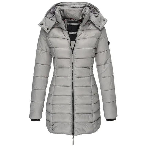 Women's Long Hooded Quilted Puffer Jacket - TARHUS
