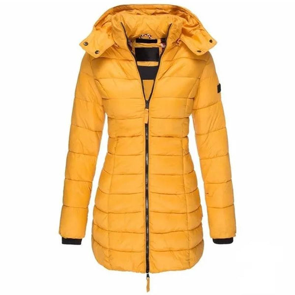 Women's Long Hooded Quilted Puffer Jacket - TARHUS