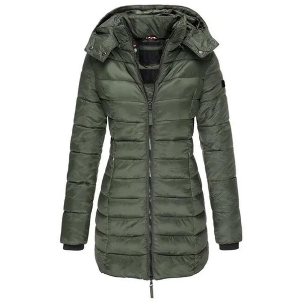 Women's Long Hooded Quilted Puffer Jacket - TARHUS