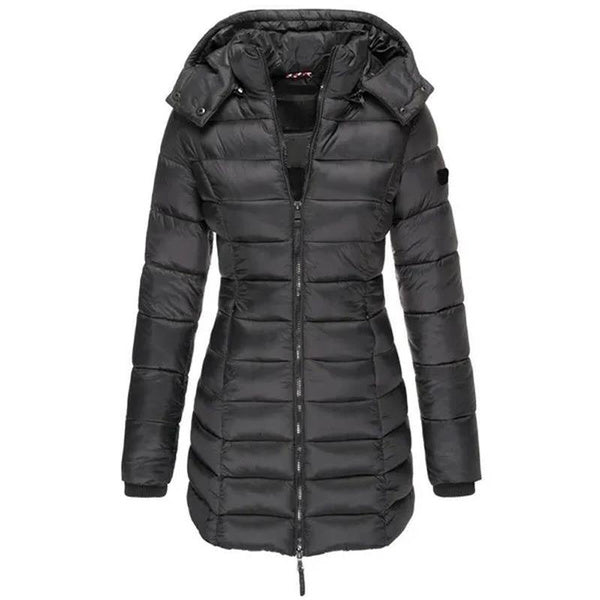 Women's Long Hooded Quilted Puffer Jacket - TARHUS