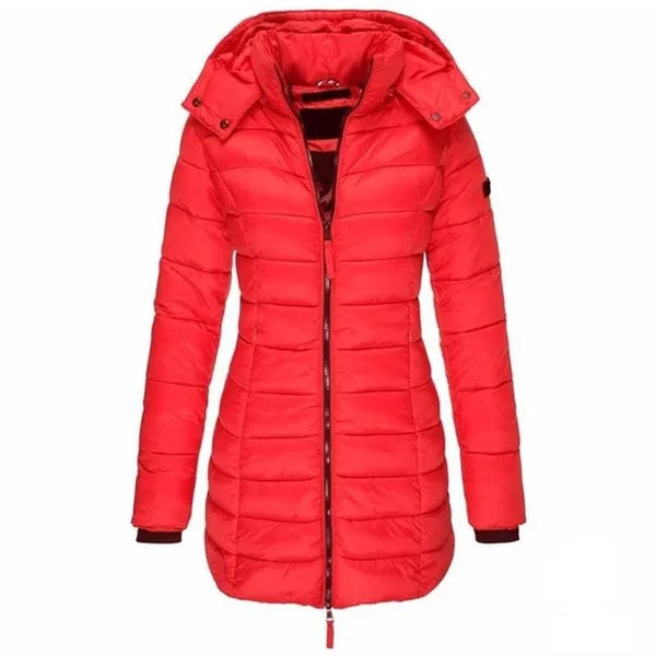 Women's Long Hooded Quilted Puffer Jacket - TARHUS