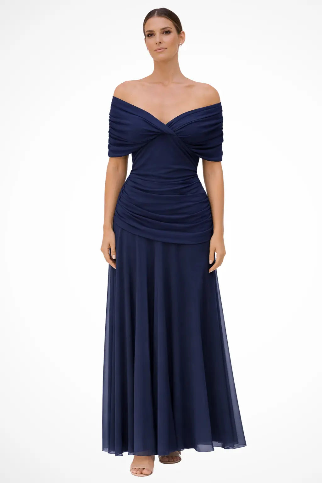 Gaby | Women Elegant Off-Shoulder Pleated Summer Dress TARHUS Women's Dress