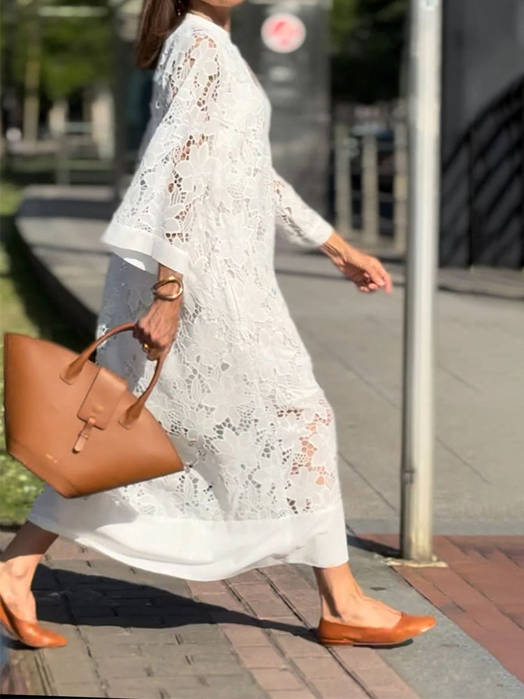 Grace - Modern Flowing Refined Lace Dress - TARHUS