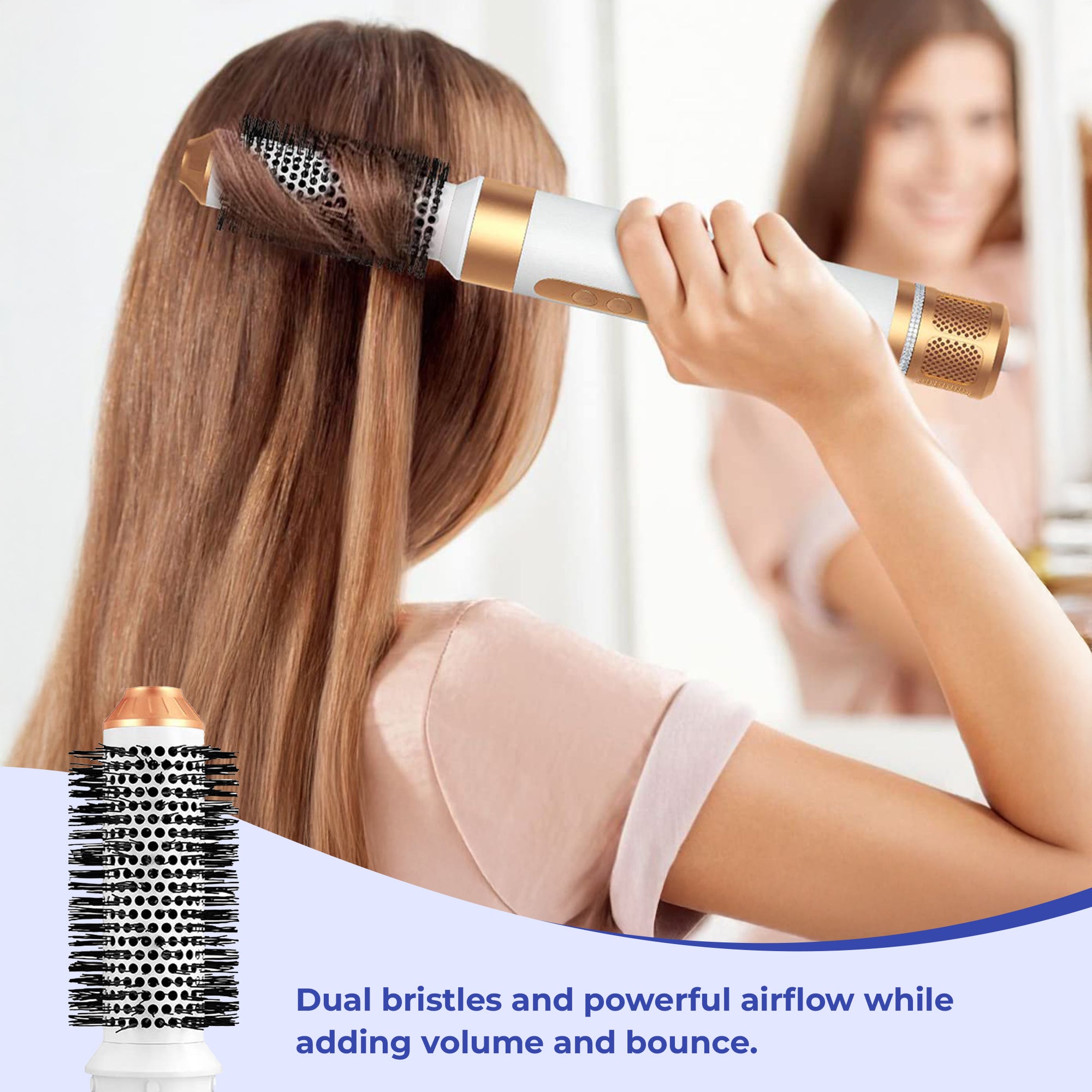 7-in-1 Airwrap Hairstyler – Multi-Function Hot Air Brush for Curling, Straightening & Volumizing - TARHUS