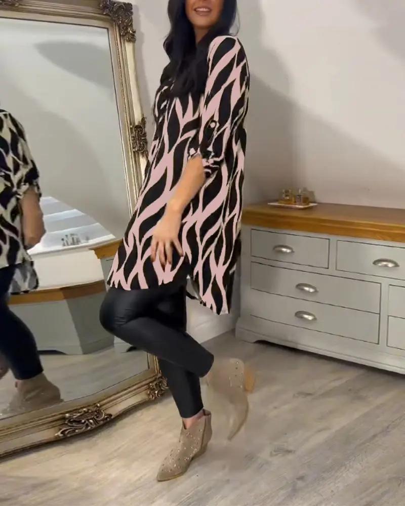 Chic Casual Blouse With Print for Women - TARHUS