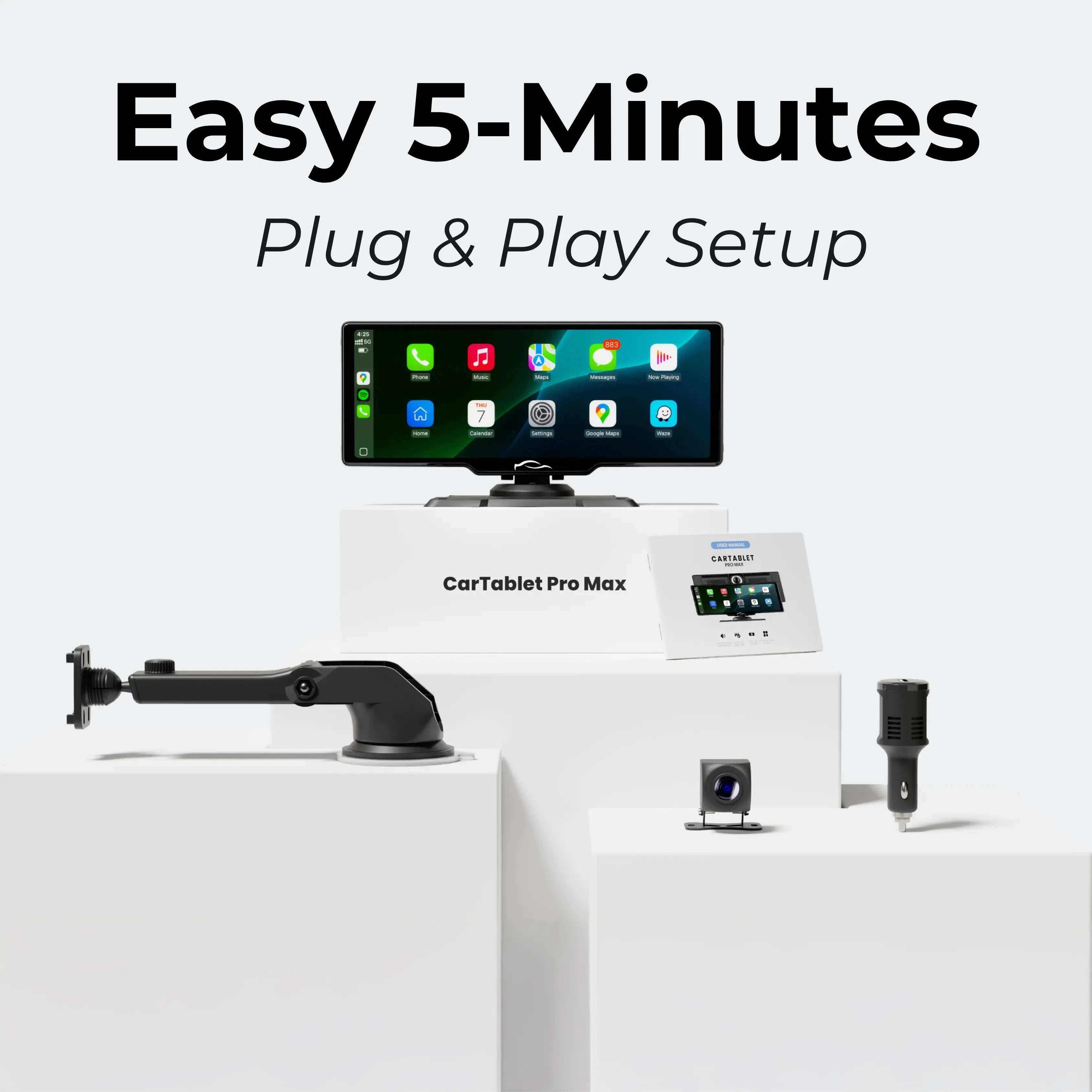 CarTablet Pro | Wireless Apple CarPlay & Android Auto Screen for Any Car TARHUS