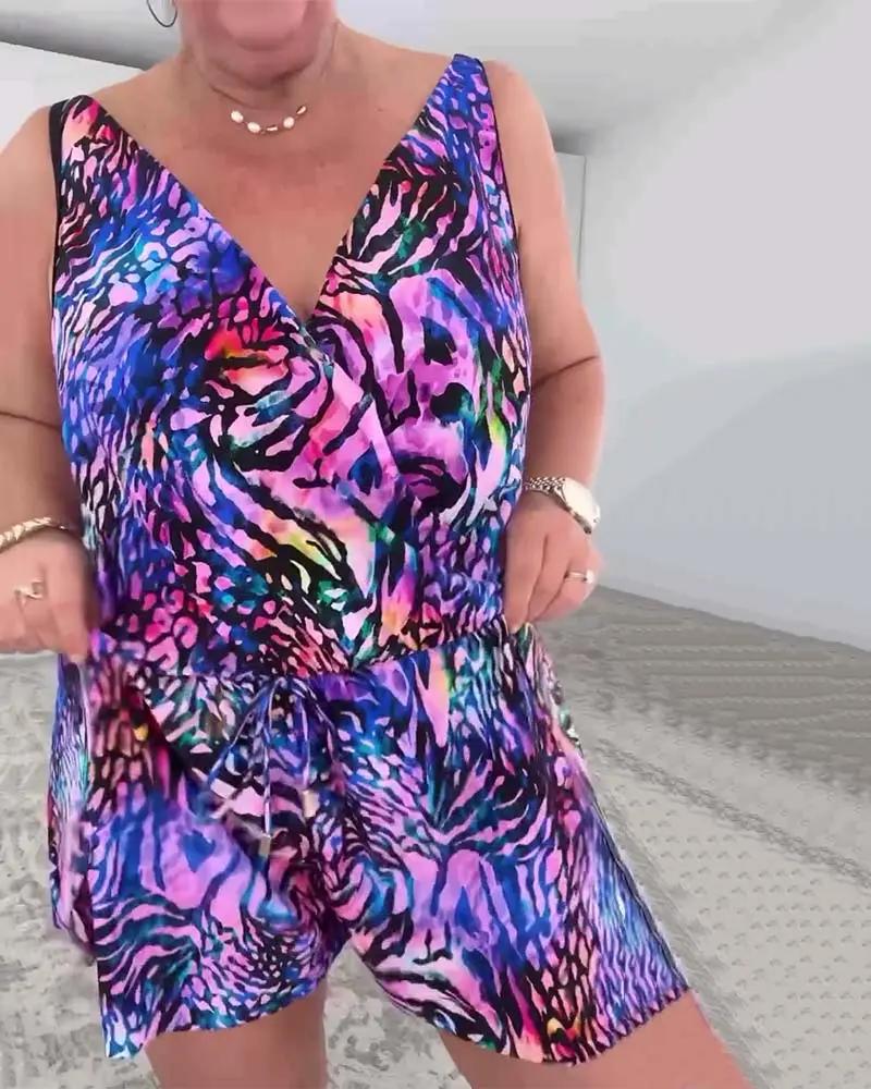 Maribel | V-Neck Swimsuit – One-Piece with Colorful Print, Wireless Bra, Comfortable Fit TARHUS Swimsuits