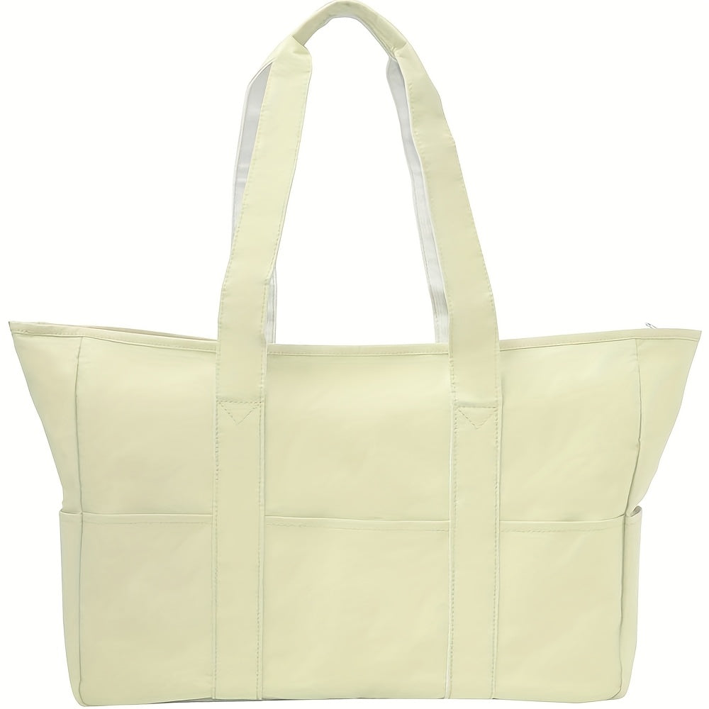 1pc Beach Bags for Women Tote Bag, Large Beach Bag with Zipper for Gym Travel Vocation, Floral tote bag TARHUS