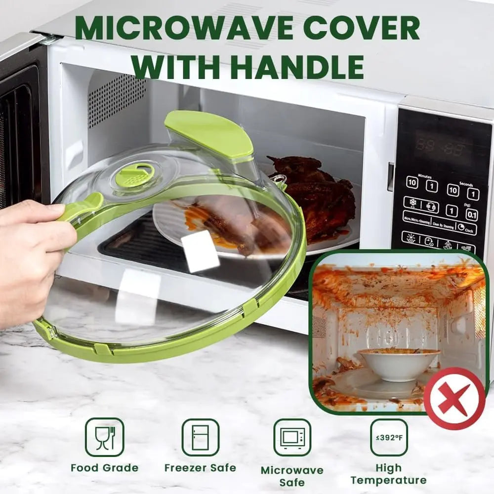 SteamGuard | Microwave Food Cover with Built-In Steamer & Splatter Shield TARHUS Kitchen Accessories