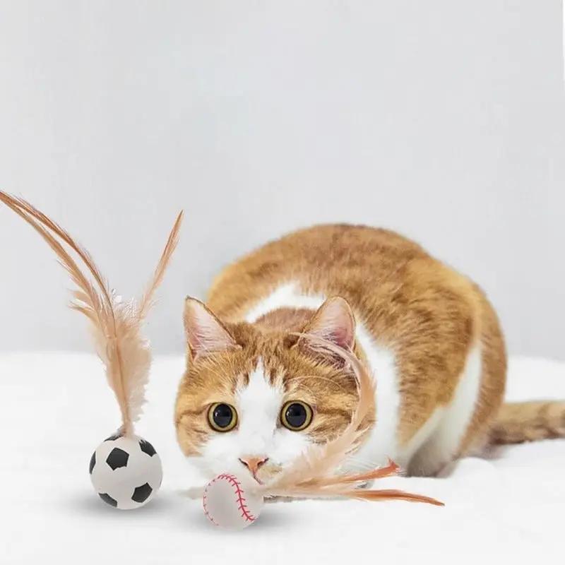 Interactive Feather Ball Toy Set for Cats - TARHUS