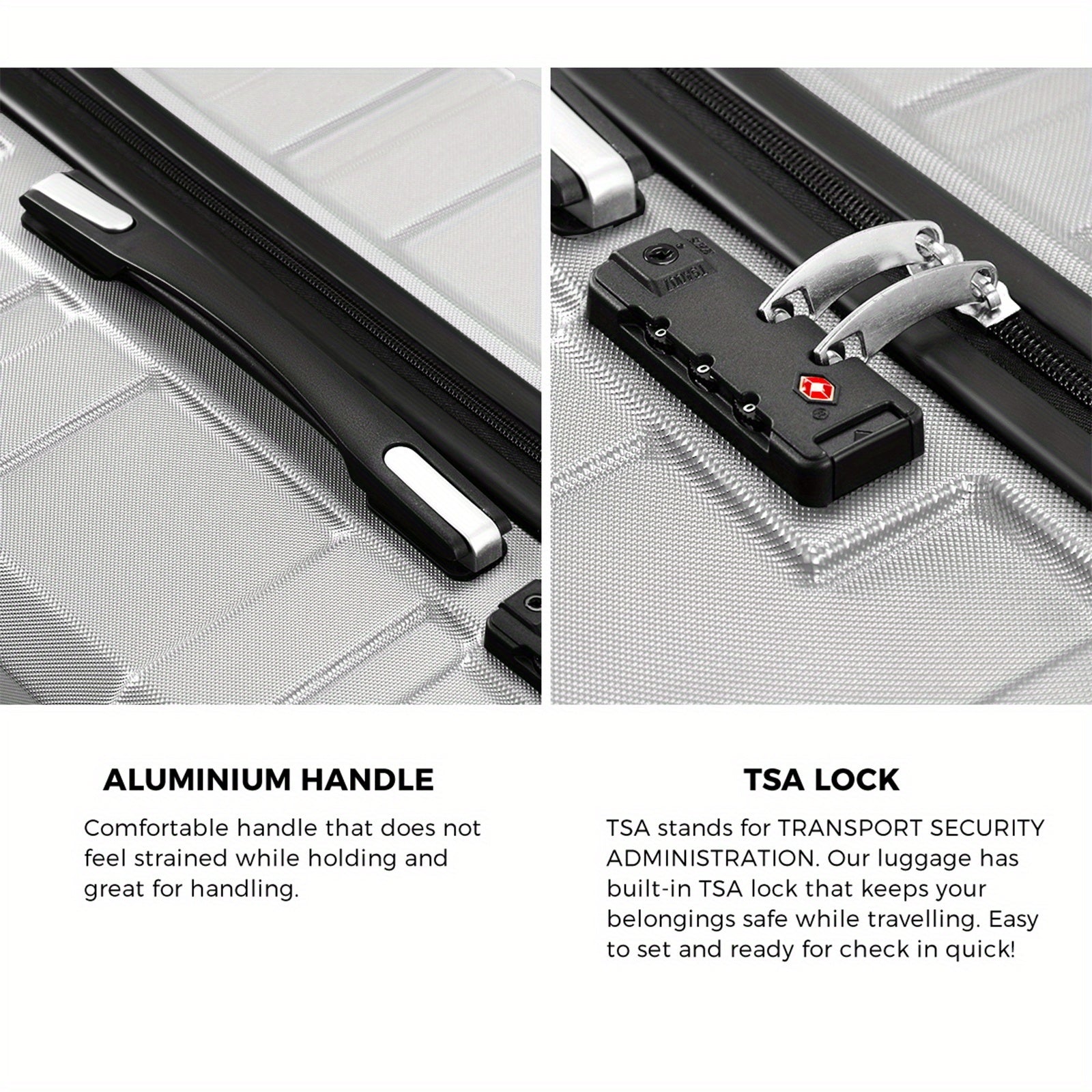 Mazam | 3-Piece Luggage Set – Hard Shell Spinner Suitcases with TSA Lock TARHUS