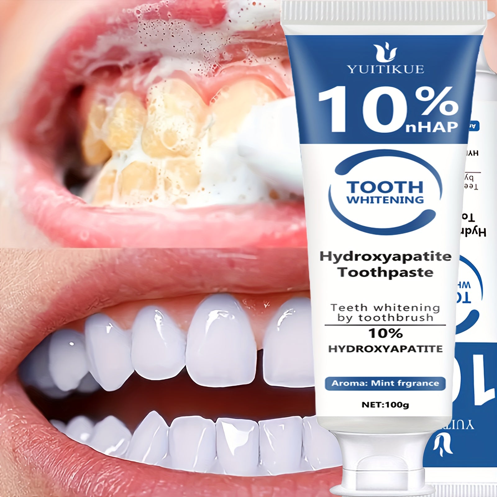 Fluoride-Free Whitening Toothpaste with Hydroxyapatite & Peppermint for Fresh Breath - TARHUS