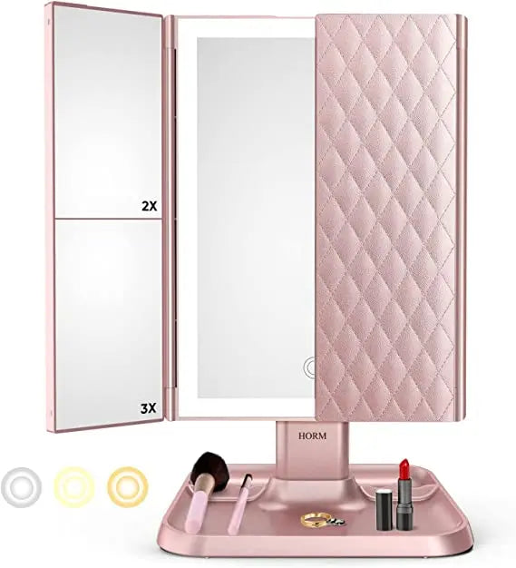 Trifold LED Makeup Mirror - TARHUS