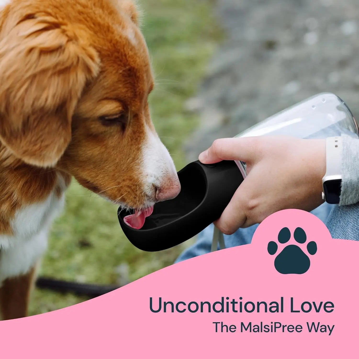 Portable Dog Water Bottle – Leak-Proof Pet Travel Dispenser with Built-In Bowl for Walking & Hiking - TARHUS