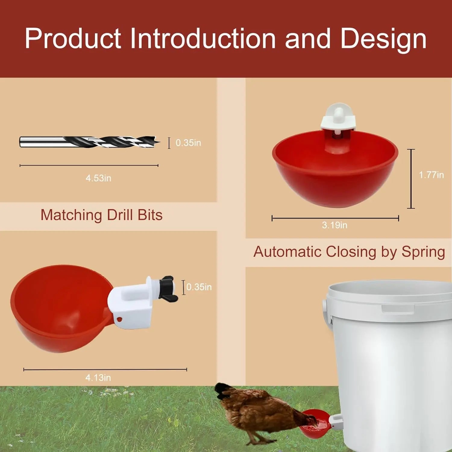 10 Pcs Chicken Waterer Nipples – Automatic Poultry Drinker Nozzles for Hens, Ducks & Quail, Leak-Proof Design - TARHUS