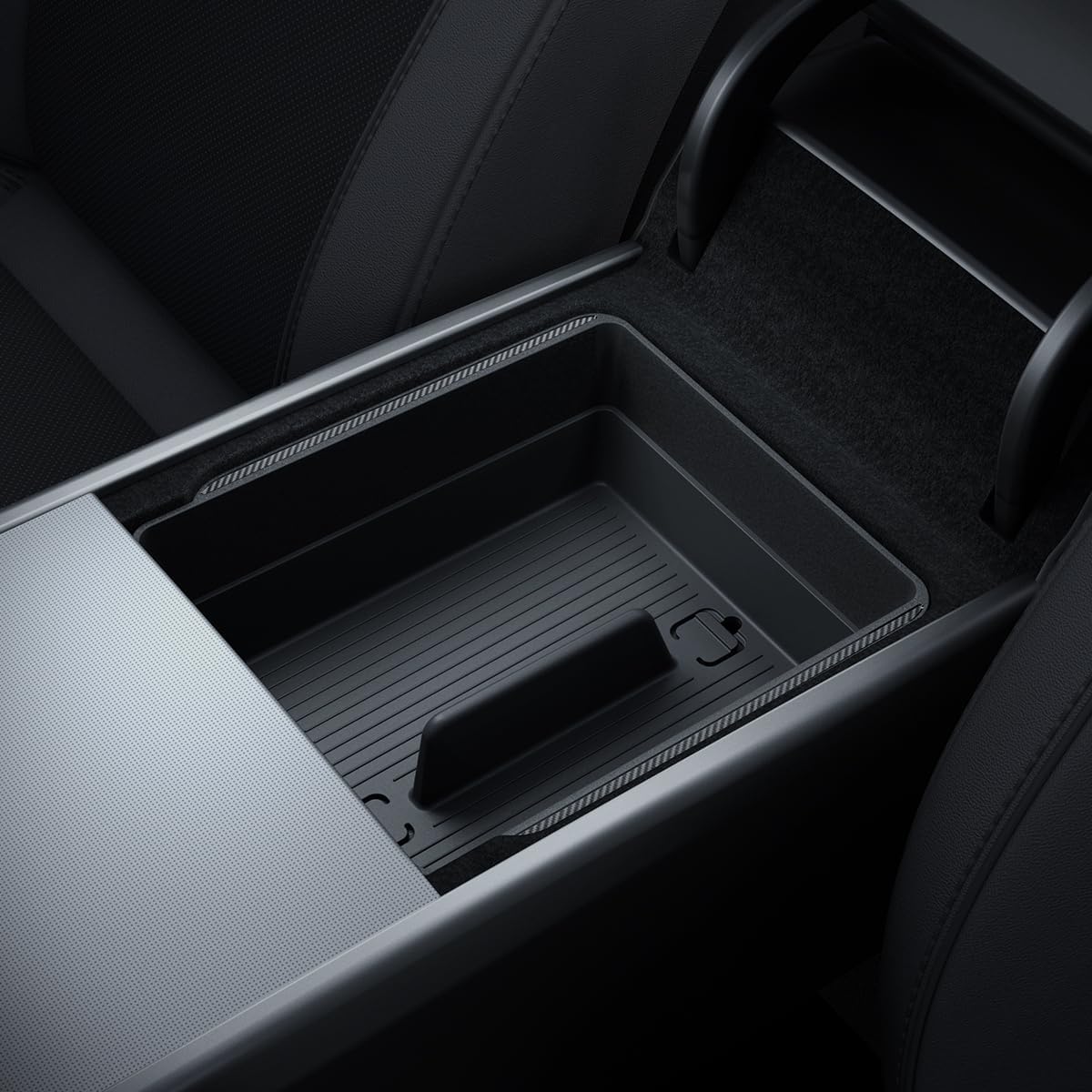 Spigen One-Tap Hidden Storage Box – Carbon Edition Console Organizer for Tesla Model Y (2025/2026 Juniper) & Model 3 (2024/2025 Highland) - TARHUS
