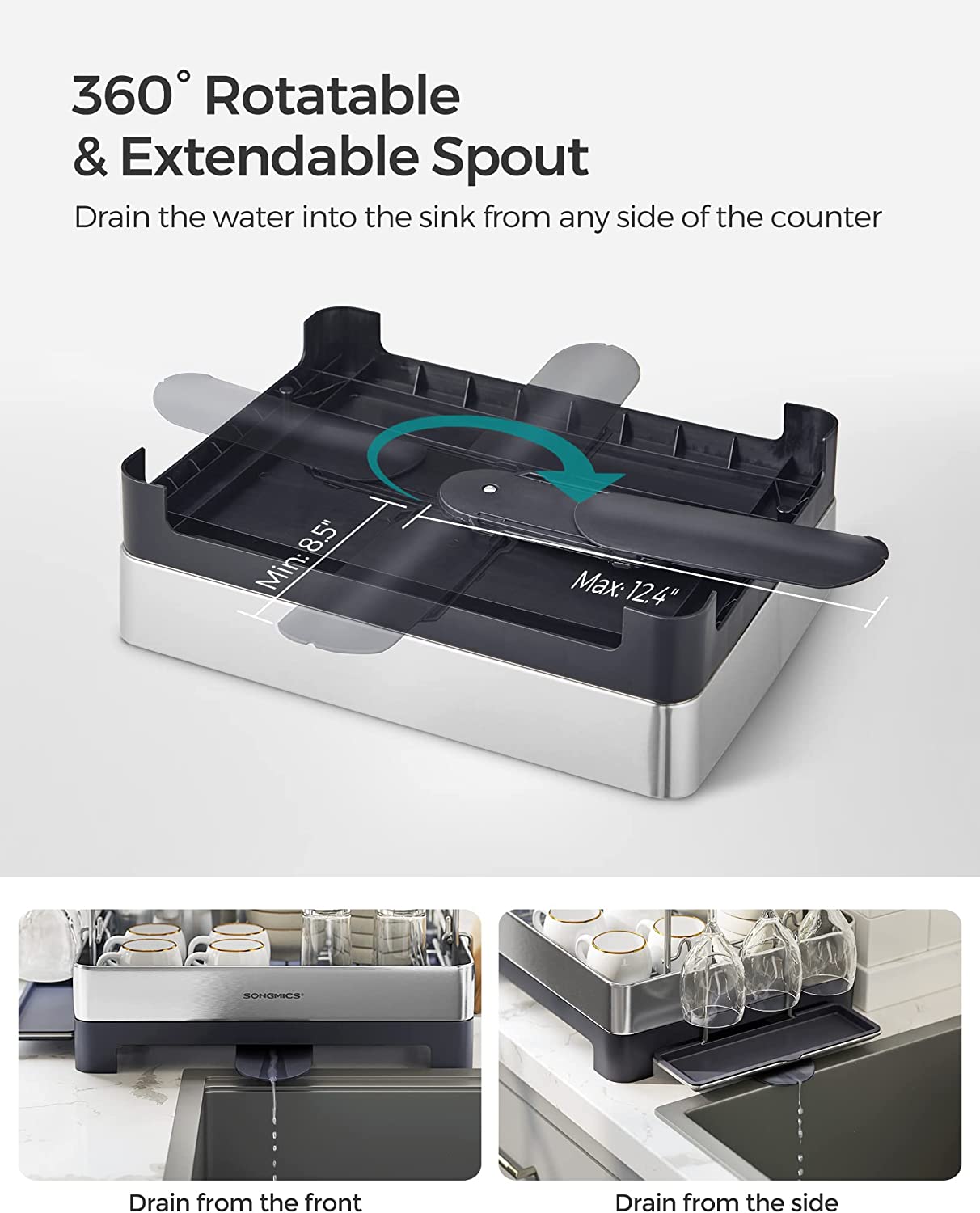 Dish Drying Rack - Grey and Silver