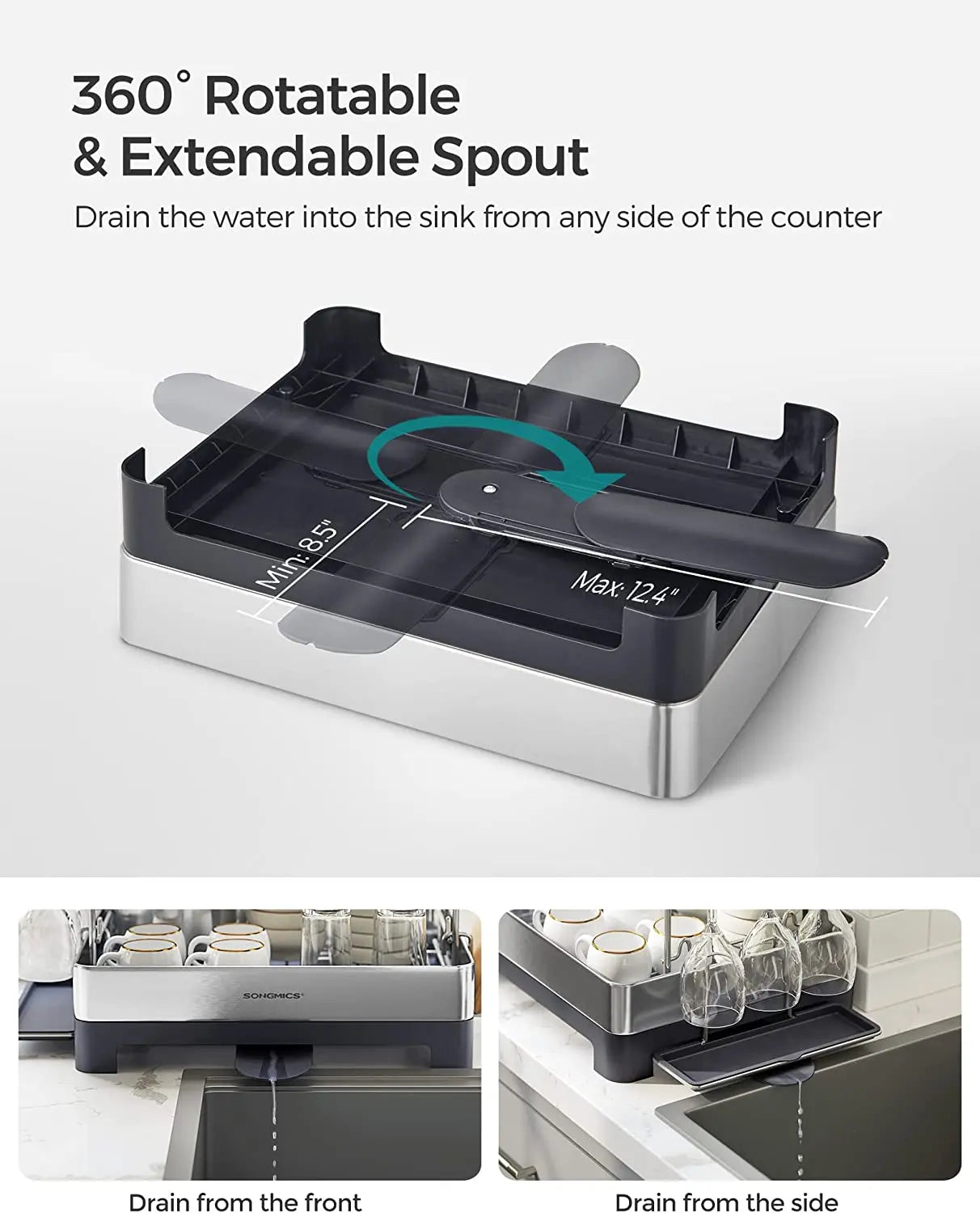 Dish Drying Rack - Grey and Silver - TARHUS