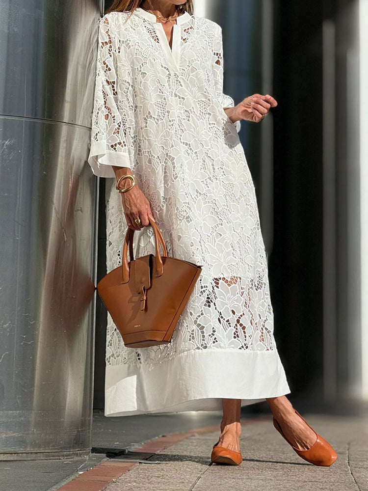 Grace - Modern Flowing Refined Lace Dress - TARHUS