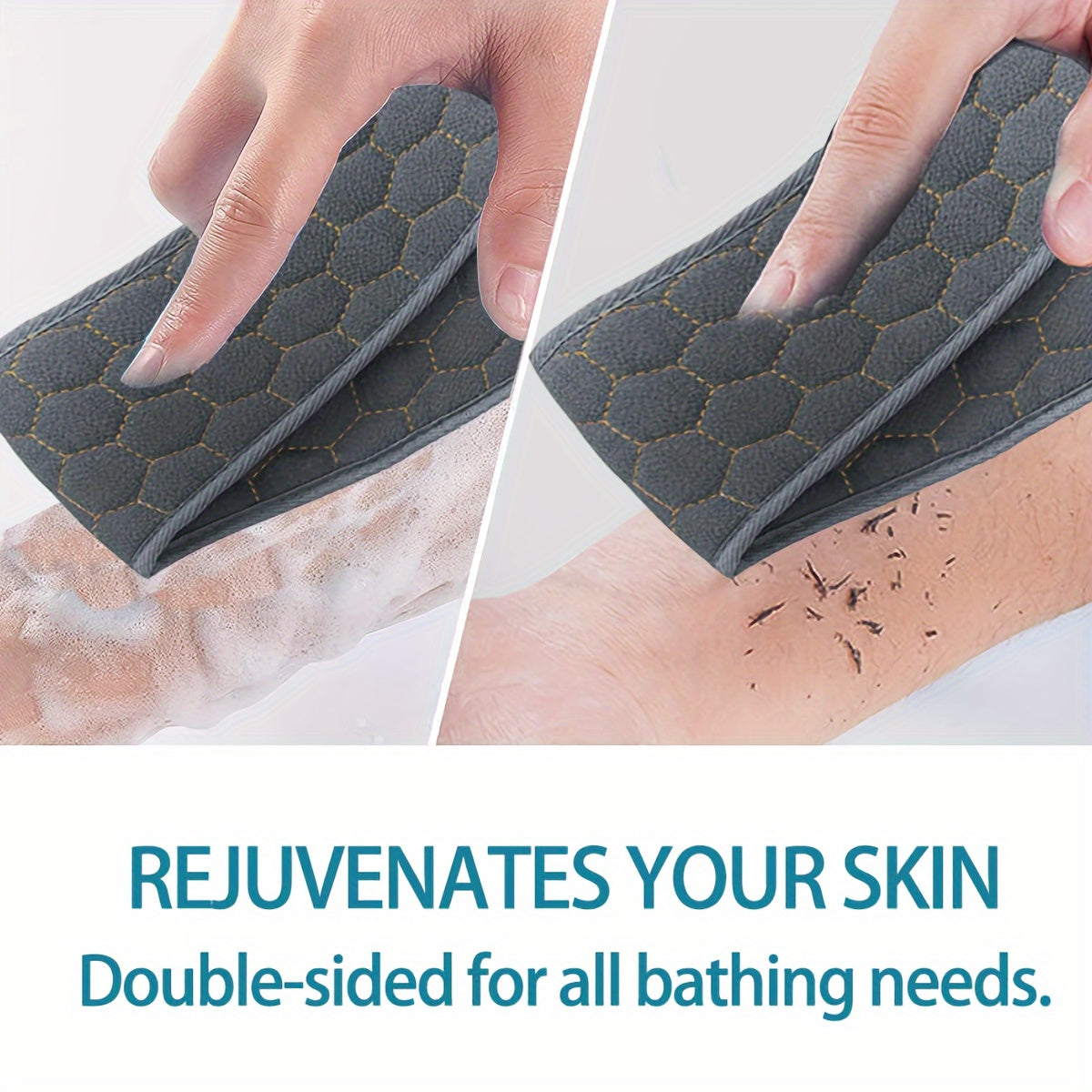 3-in-1 Exfoliating Shower Kit – Back Scrubber, Body Glove & Shower Pouf