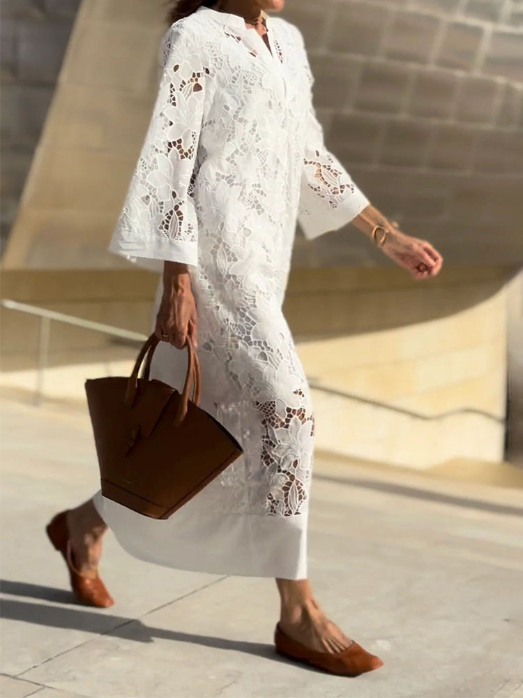 Grace - Modern Flowing Refined Lace Dress - TARHUS
