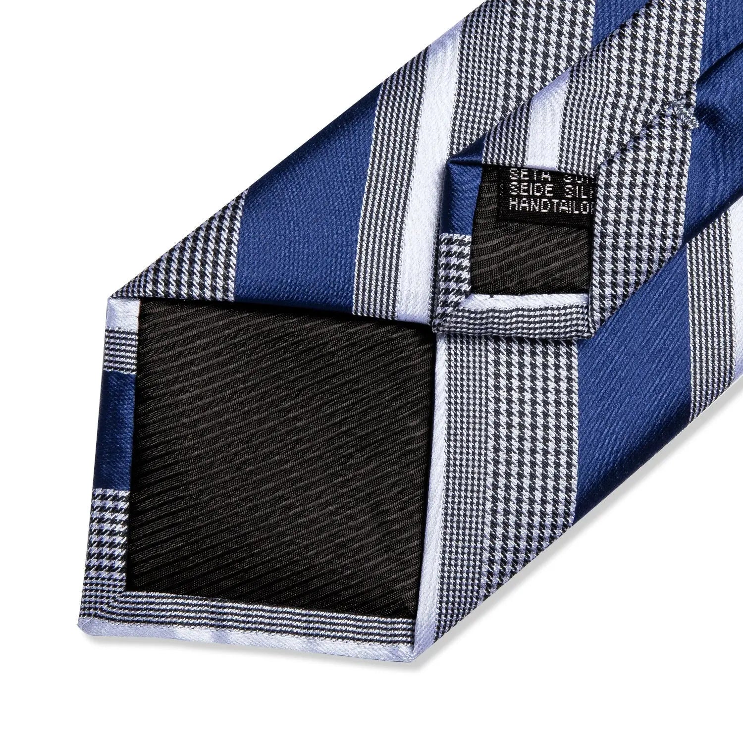 Royal Blue and Gray Striped Tie, Pocket Square and Cufflinks TARHUS tie sets