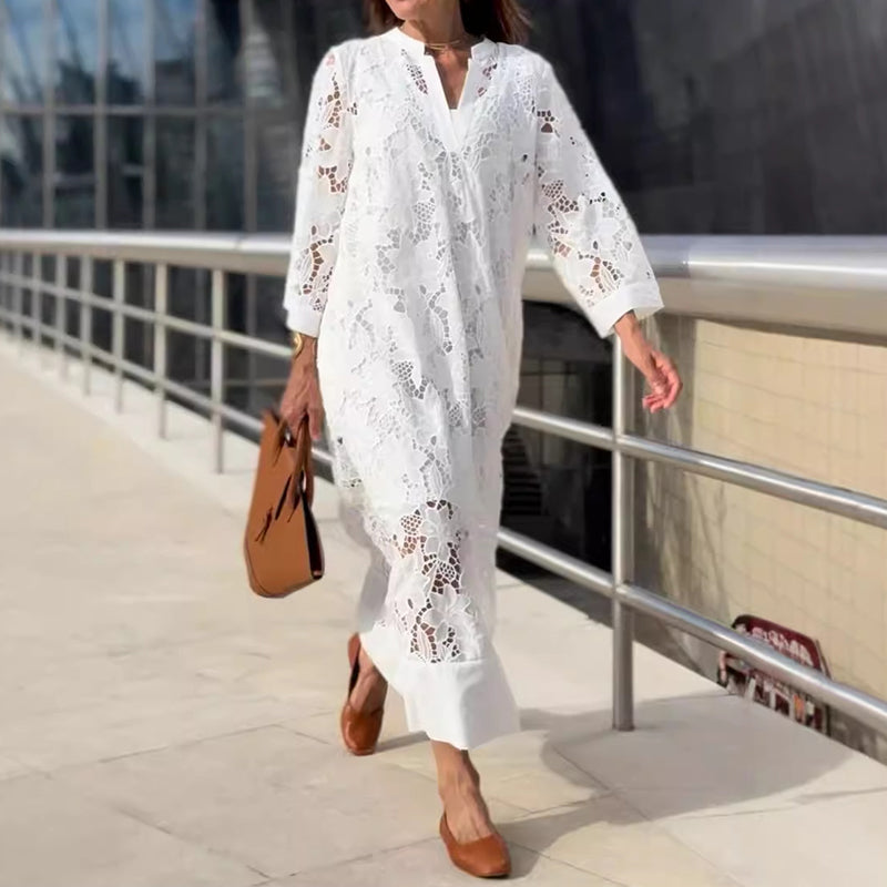 Grace - Modern Flowing Refined Lace Dress - TARHUS
