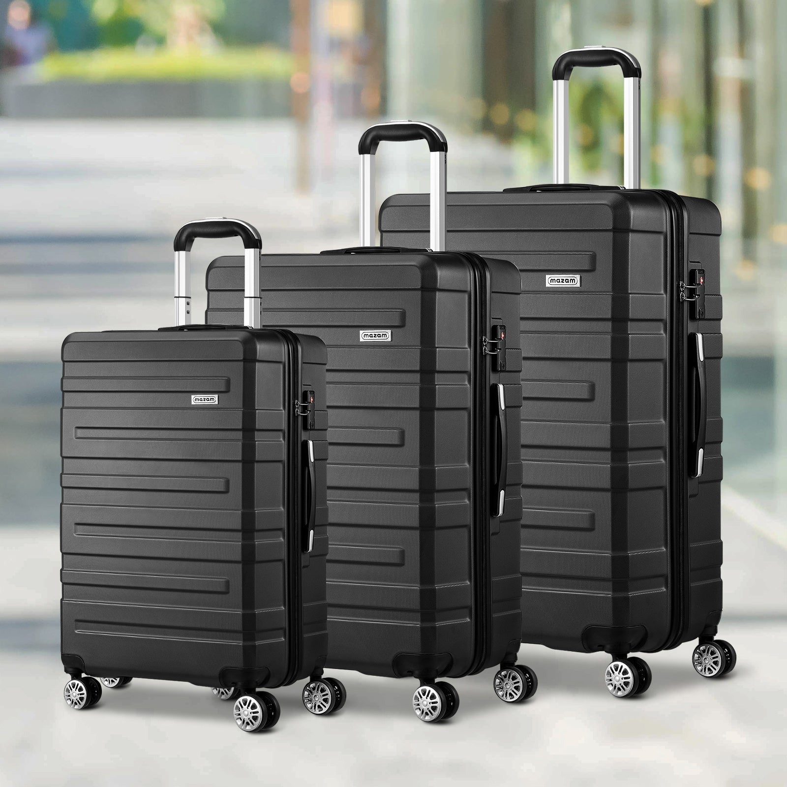 Mazam | 3-Piece Luggage Set – Hard Shell Spinner Suitcases with TSA Lock TARHUS