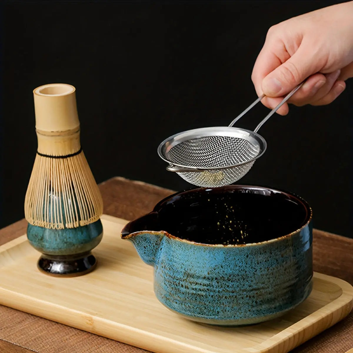 Matcha Tea Set – Bamboo Whisk, Scoop, Stand & Bowl | 3pcs/4pcs - TARHUS