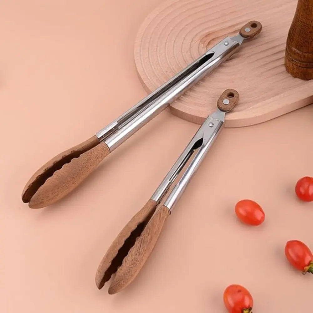 Wood & Steel Kitchen Tongs | Precision Grip – Everyday Cooking Control TARHUS Cooking Utensils