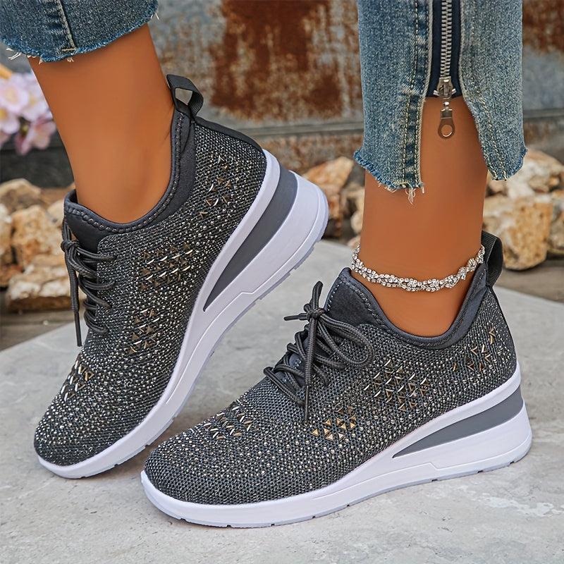 Women’s Orthopedic Fashion Sneakers – Breathable Walking Shoes with Rhinestone TARHUS
