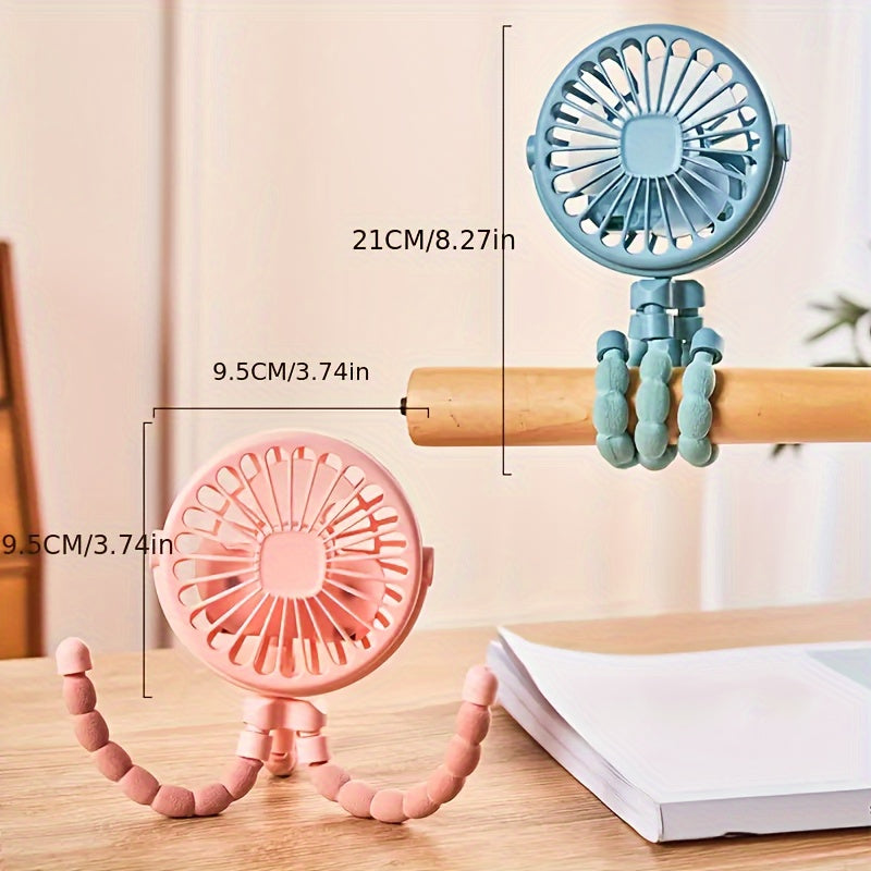 Portable USB Rechargeable Octopus Fan – Flexible Handheld Electric Mini Fan for Desk TARHUS