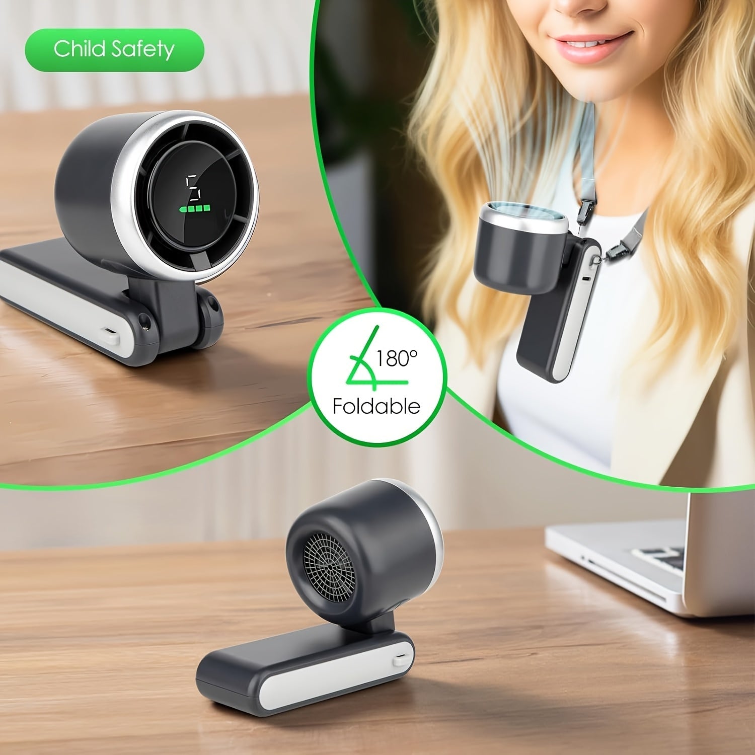 Portable Foldable USB Handheld Fan – Ultra-Quiet 5-Speed Rechargeable Fan TARHUS Electronics & Gadgets