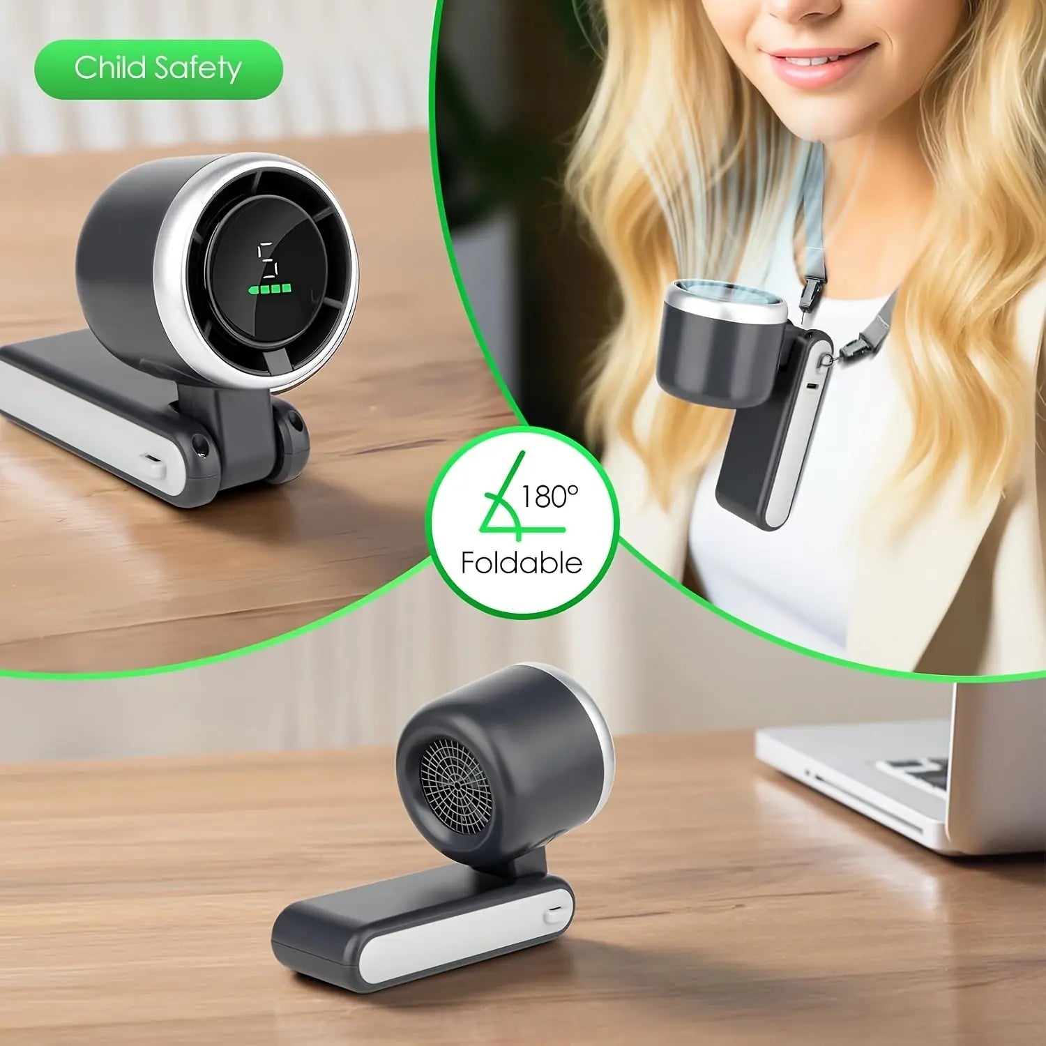 Portable Foldable USB Handheld Fan – Ultra-Quiet 5-Speed Rechargeable Fan TARHUS Electronics & Gadgets