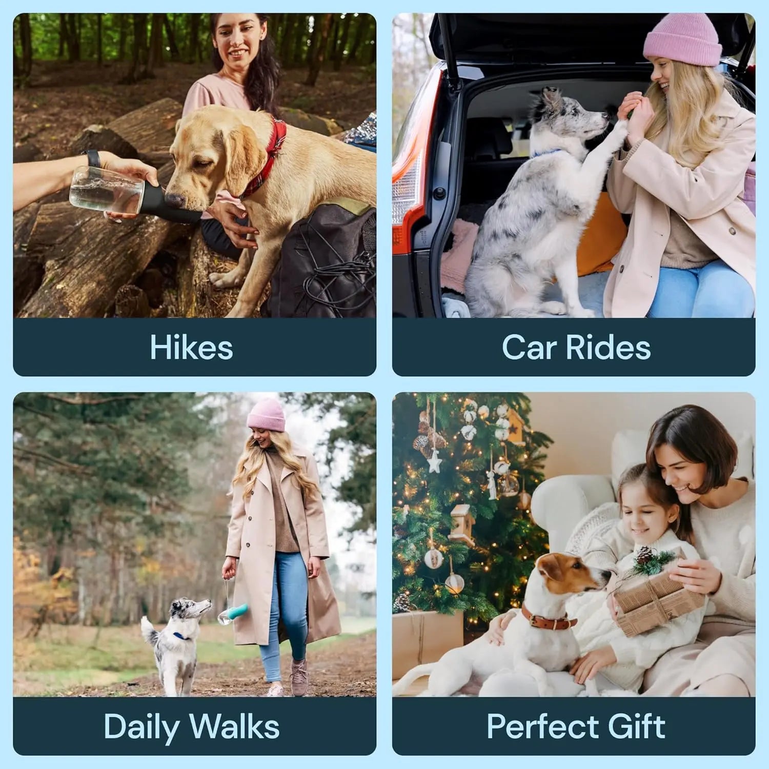 Portable Dog Water Bottle – Leak-Proof Pet Travel Dispenser with Built-In Bowl for Walking & Hiking - TARHUS