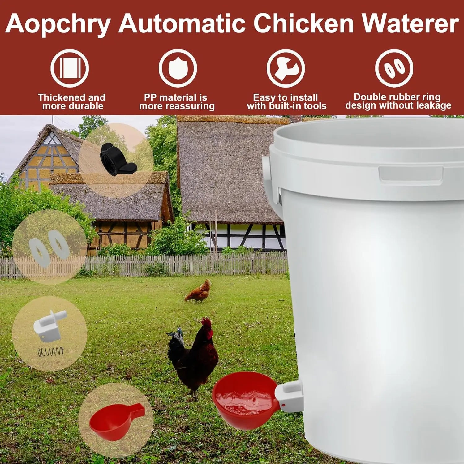 10 Pcs Chicken Waterer Nipples – Automatic Poultry Drinker Nozzles for Hens, Ducks & Quail, Leak-Proof Design - TARHUS