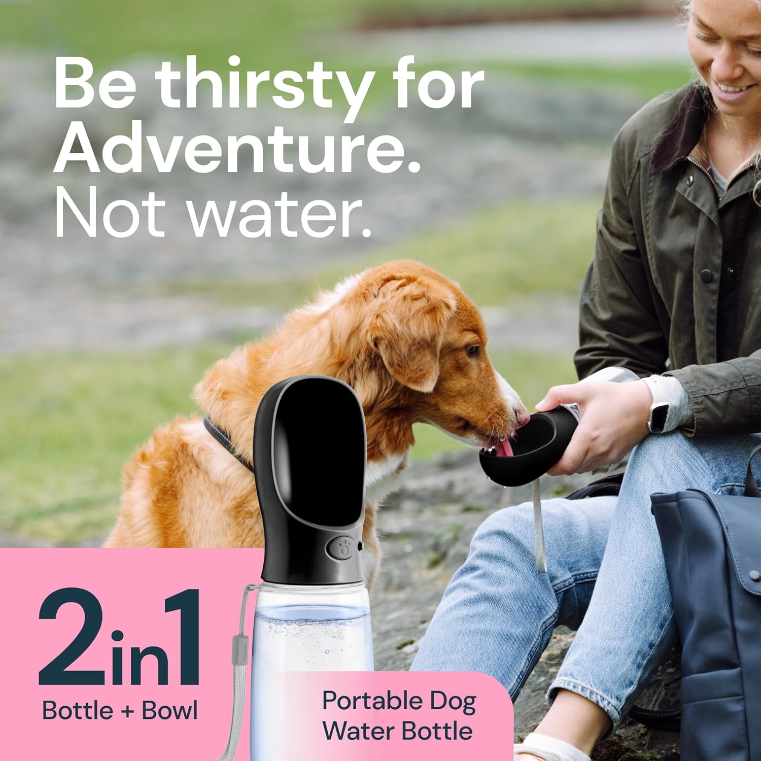 Portable Dog Water Bottle – Leak-Proof Pet Travel Dispenser with Built-In Bowl for Walking & Hiking - TARHUS