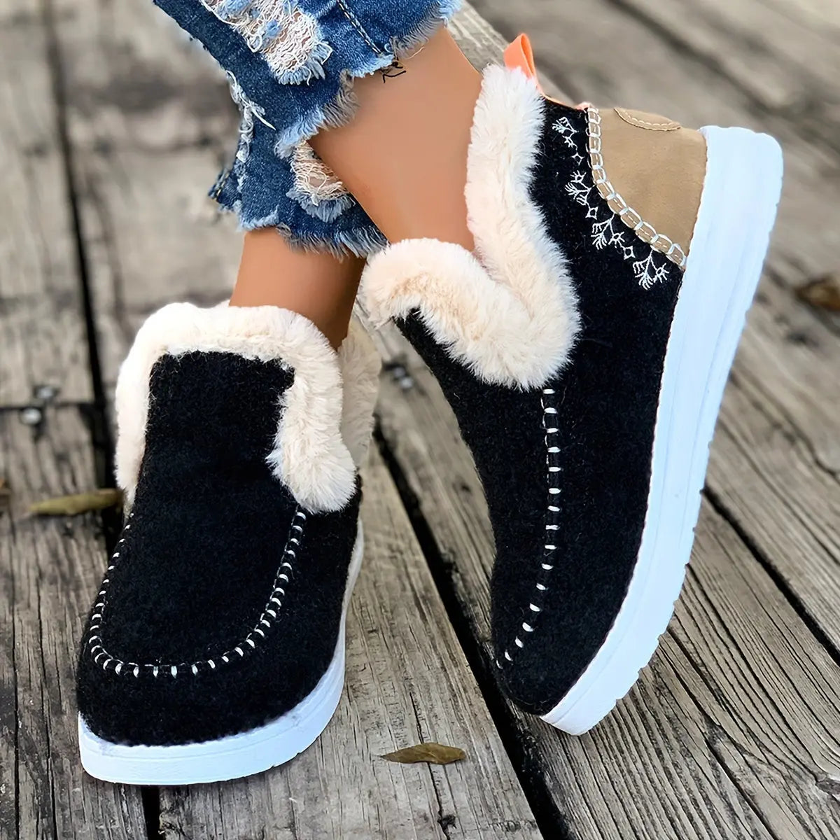 Women’s Fleece-Lined Winter Slippers – Soft Shoes - TARHUS